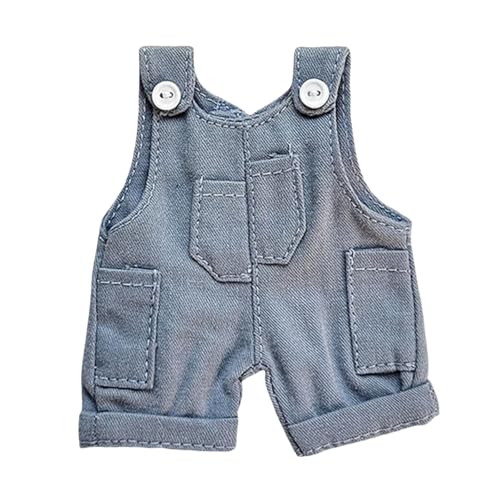 TTETTZ Puppen Kleidung Stram Pler Puppen Hose Niedlich Abnehmbare Dekoration für Kleine Mädchen Weiche Puppe Overalls Puppe Outifits für 5,91 Zoll Puppe, Blau von TTETTZ