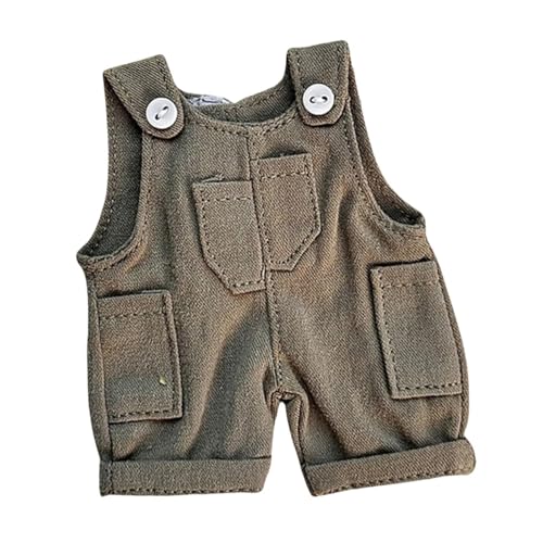 TTETTZ Puppen Kleidung Stram Pler Puppen Hose Niedlich Abnehmbare Dekoration für Kleine Mädchen Weiche Puppe Overalls Puppe Outifits für 5,91 Zoll Puppe, Grau von TTETTZ