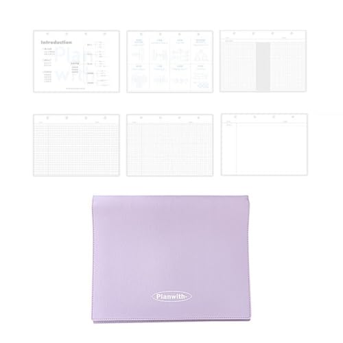 Binder Planer Leder Notizbuch Journal Akademischer Planer Notizblöcke Terminkalender Notizbuch 68 Seiten Raster/Gepunktet/Liniert von TTTLLNN