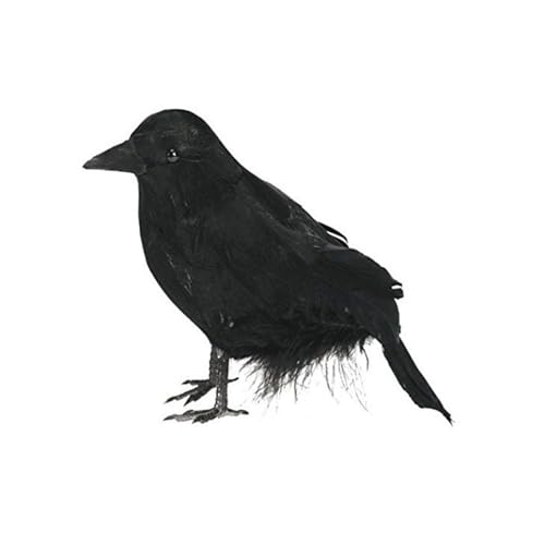 Halloween Party Essential Realistic Crow Feathered Bird Home Decorations Artificial Corbie Shape Desk Ornament von TTTLLNN