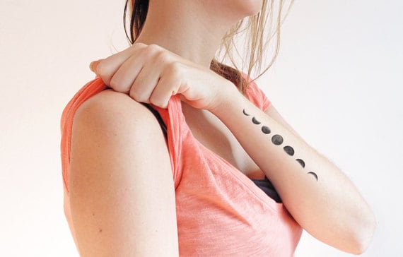 Phases Of The Moon - Temporäres Tattoos | 2Er Set von TTTattoodotcom