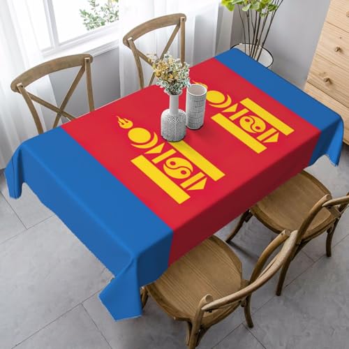 TTYDOKLA Rechteckige Tischdecke mit mongolischer Flagge, 89 x 140 cm, pfirsichhautfarben, perfekt für Partys und den täglichen Gebrauch von TTYDOKLA