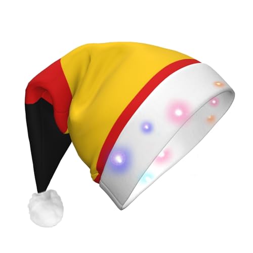 TTYDOKLA Weihnachtsmütze mit deutscher Flagge, LED-Weihnachtsmütze für Erwachsene, beleuchtet, festlich, modisch, Weihnachtsmannmütze, Weihnachtsdekoration von TTYDOKLA