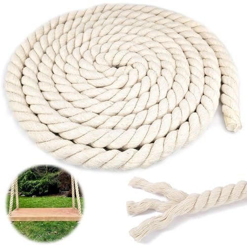 TTYSHIP® Baumwollkordel, 20mm x 4m Baumwollseil, Dicke Baumwollkordel Makramee Kordel Weiches Baumwollseil für DIY Handwerk, Gartenarbeit (Beige) von TTYSHIP