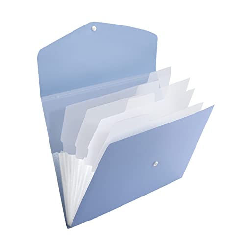 Folder, Aktenordner, 5/13 Fächer, Handaktenordner, Organza-Tasche, Bürodokumente, A4-Papierordner, Multifunktions-Organizer, Aufbewahrungshalter(Color:BLUE 5) von TTYSSAC