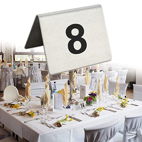 Table number, 1-50/100, zyklisch verwendet, doppelseitiges Tischnummernschild, leicht zu lesen, erleichtert das schnelle Platzieren mehrerer Gäste/Nr. 1-100/5 * 4 * 3,5 cm(50) von TTYSSAC