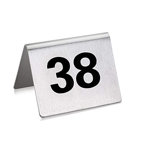 Table number, Digitales Schild, Sitzplatzkarte, 1–50, 1–100 Nummer, Edelstahl, Restaurant-Tischnummern, stehende Tischnummer, kann häufig in Restaurants, Bars, Partys, Hochzeiten verwendet werden(1 to von TTYSSAC