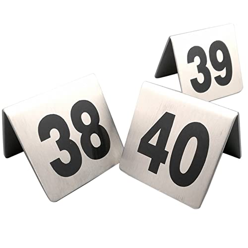Table number, Tischnummern 1-20/1-50/1-100, doppelseitige Nummernschilder, V-Form, for Restaurant-Bar-Café-Hochzeiten, Tischmarkierungs-Tischkarten/1 bis 100/5 * 5 cm(1 to 50) von TTYSSAC
