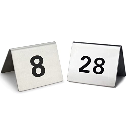 Table number, Tischnummernkarten for Restaurants 1–50/100 – doppelseitige Nummernschilder – leicht zu erkennen – Tischnummernschilder for Restaurants, Hochzeiten, Partys/1–100/5 x 4 x 3,5 cm(50) von TTYSSAC