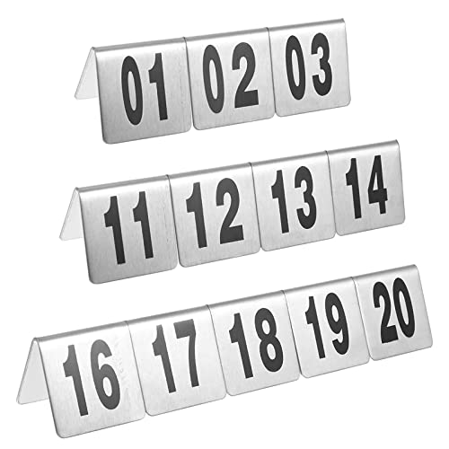 Table number, VS- 1-50/100 Zahlen Stapelbare Tischnummernkarten - Zeltstil - Doppelseitig digital - Tischschilder for Restaurants, Cafés, Clubs / 1 bis 100/5 * 5 cm(1 to 50) von TTYSSAC