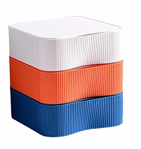 TUKA-i-AKUT [3x] Stapelbar Desktop Organizer Schubladenbox Frei Kombinierbar, Schreibtisch Storage Utensilienbox, Make-up Kosmetik Schmuck Aufbewahrungsschubladen, je 23x22x8cm TKD8610-3X Bunt von TUKA-i-AKUT