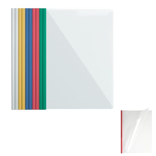 A4 Sliding Bar Binder, Sliding Bar Bindern, PP Schiebebinder Berichte Umschlag, Klemmschienen, Transparente Schiebe Ordner Kunststoff mit Schiebeleiste, A4 Transparente Dokumentenordner, 10PCS von TUKNN