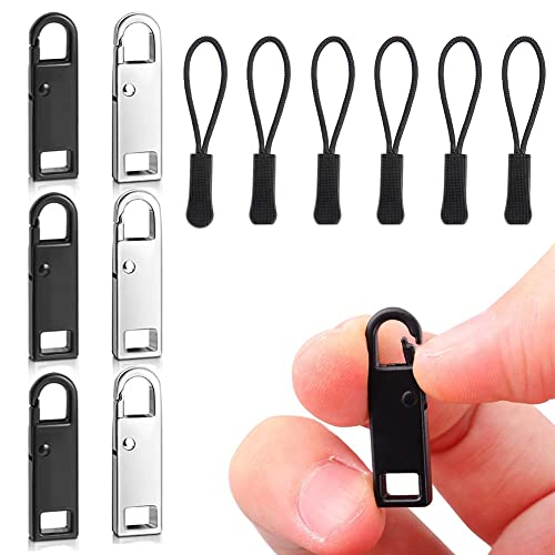 Reissverschluss Zipper,Reißverschluss Zipper Ersatz,Reissverschluss Anhänger,Pull Zipper,Ersatz Zipper,Zipper Pull Tab,12 Stück Reißverschluss Ersatz Set für Rucksäcke Koffer Stiefel Mantel Jacke von TUKNN