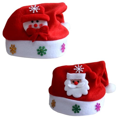 Weihnachtsmütze,Nikolausmütze,Weihnachtsmann Mütze,Weihnachtsmütze Kinder,Santa Hat,Weihnachtsmütze Nikolausmütze,Weihnachtsfeier Rot Santa Mütze,Weihnachtsdeko Weihnachtsfeier Kostüm Zubehör,2pcs von TUKNN