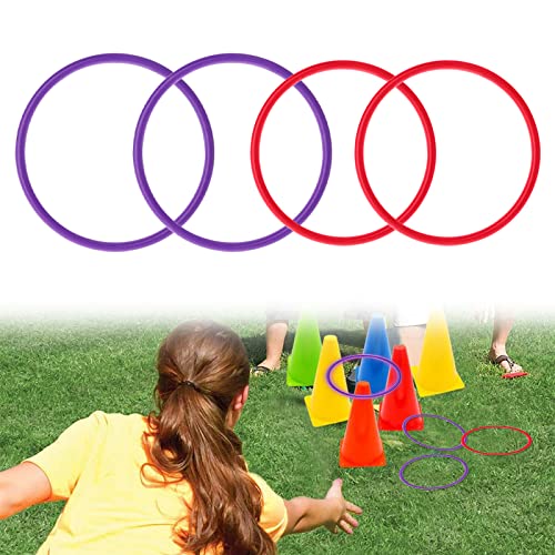 Wurfringe, Kunststoffringe, Activity Rings, Kunststoff Toss Ringe, Ringe Werfen,Für Ring Toss Spiel, Drinnen Draußen Kinder Target übungsspiele, Party Favor Spiele, Karneval, Garten, 4 Stück von TUKNN