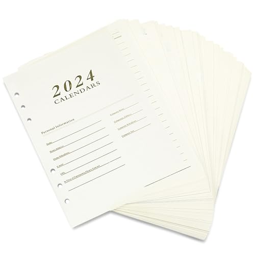 2024 Wochenplaner Einlage,A5,mit Tabs,Daily Planner Refills,6 Löcher,Nachfüllpapier 178 Blätter,Notizbuch,Tagbuch,für Planer, Tagebücher, DIY-Projekte von TULEBOLIAN