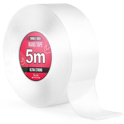 Nano Tape 2 x 5 m - Doppelseitiges Klebeband 10 m - Extra Stark, für Zuhause, Wand, Büro, Bubbles Art - Transparent Nano Klebeband - Nanoband doppelseitig - durchsichtiges zweiseitiges Klebeband von TULMERO