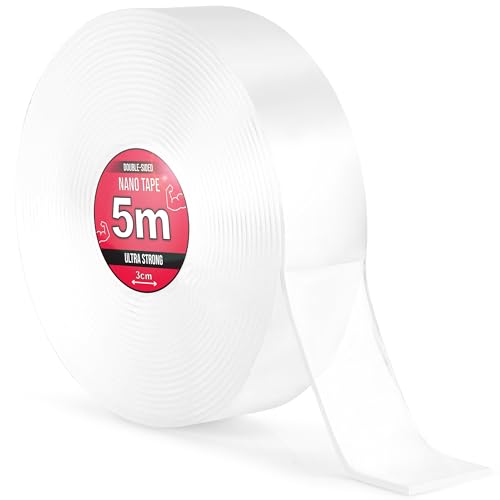 Nano Tape 2 x 5 m - Doppelseitiges Klebeband 10 m - Extra Stark, für Zuhause, Wand, Büro, Bubbles Art - Transparent Nano Klebeband - Nanoband doppelseitig - durchsichtiges zweiseitiges Klebeband von TULMERO