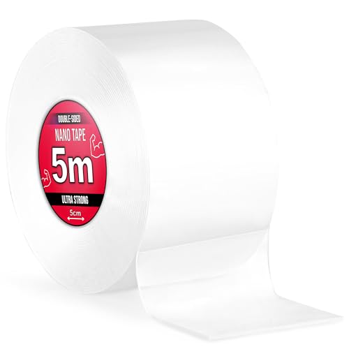 Nano Tape 2 x 5 m - Doppelseitiges Klebeband 10 m - Extra Stark, für Zuhause, Wand, Büro, Bubbles Art - Transparent Nano Klebeband - Nanoband doppelseitig - durchsichtiges zweiseitiges Klebeband von TULMERO