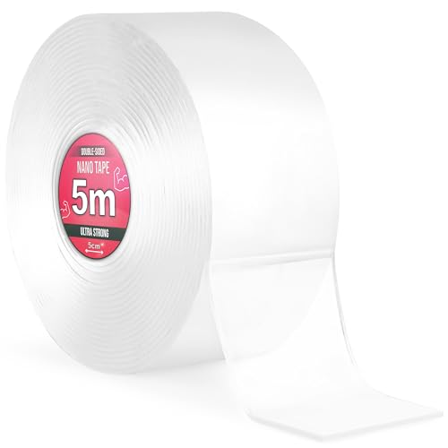 Nano Tape 2 x 5 m - Doppelseitiges Klebeband 10 m - Extra Stark, für Zuhause, Wand, Büro, Bubbles Art - Transparent Nano Klebeband - Nanoband doppelseitig - durchsichtiges zweiseitiges Klebeband von TULMERO