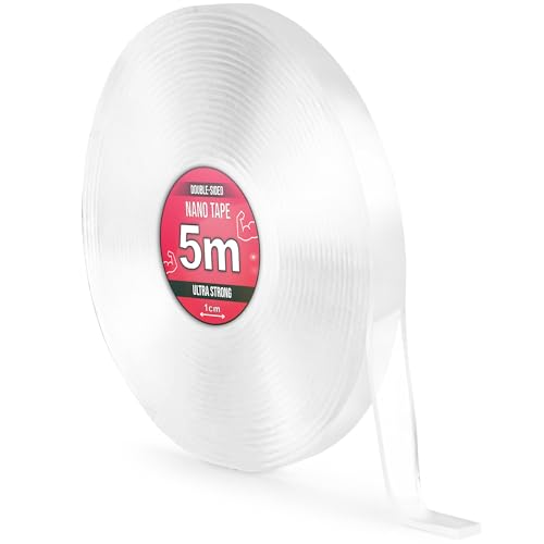 Nano Tape 2 x 5 m - Doppelseitiges Klebeband 10 m - Extra Stark, für Zuhause, Wand, Büro, Bubbles Art - Transparent Nano Klebeband - Nanoband doppelseitig - durchsichtiges zweiseitiges Klebeband von TULMERO