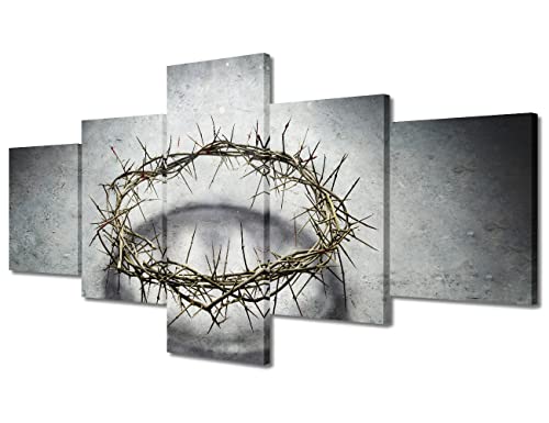 TUMOVO Dornenkrone, Leinwand, Wandkunst, Gemälde, Triumph von Jesus, Wanddekoration für Wohnzimmer, Jesus, Bilder, Druck auf Leinwand, Christus, Erlöser, gerahmt, Schlafzimmer, 127 cm Bx61 cm H von TUMOVO