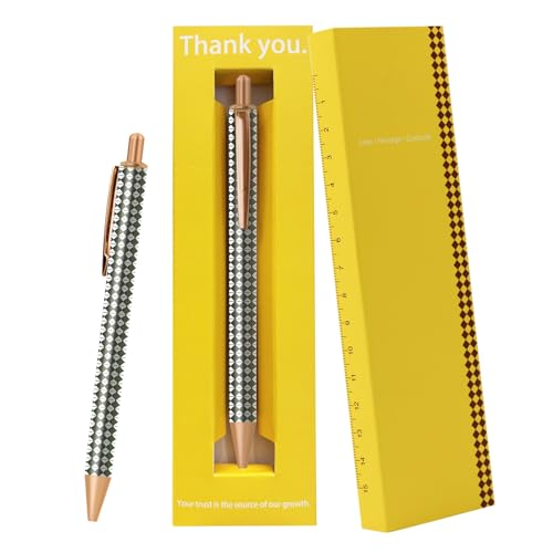 TUNJILOOL Kugelschreiber, biometrische Kugelschreiber aus Metall, biometrischer Stift mit Klickfunktion, 0.5 mm-Meter-Kugelschreiber für Schule, Büro, Haus und Zeichnung(2 xGrün) von TUNJILOOL