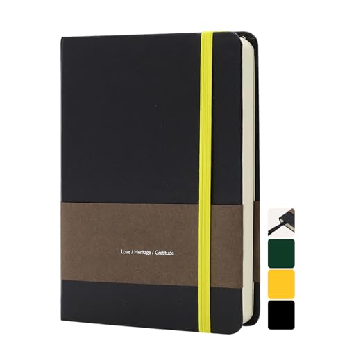 TUNJILOOL Notizbuch A5,192 Seiten Notizbücher Hardcover,Premium 80gsm Tintenfestes Papie Dickes,PU Hard Cover Notebook,Bullet Tagebuch Kariert, Blanko& Dot Grid Journal Notizblock von TUNJILOOL