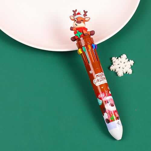 TURWXGSO Mehrfarbiger Druckstift für Kinder, Studenten und Kinder, 10 Farben, Kugelschreiber für Weihnachtsgeschenke, 10 ml von TURWXGSO