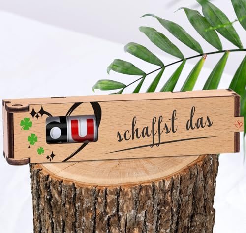 TUZELIYA Du schaffst das Geschenkbox Holz - Duplo Geschenkbox - Motivationsgeschenke, Glücksbringer, Du kannst alles schaffen - nicht enthalten Duplo Schokoriegel von TUZELIYA