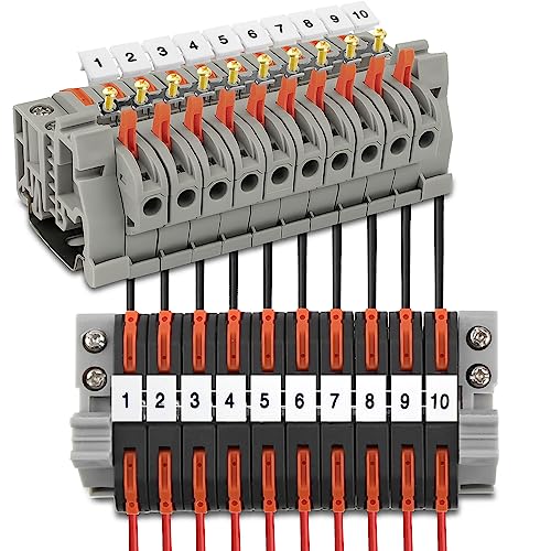 TUZHE Reihenklemmen Hutschiene 20 STK, 0,08-4 mm² PCT-211 Hutschienen Klemmen Durchgangsklemme Klemmblock Hutschiene für Feste Kabel Automatisierungsprojekte von TUZHE