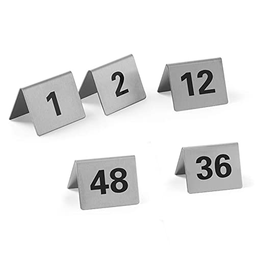 Tischkarten Tischnummern und Tischkarten – 1–50/100 Edelstahl – robust und langlebig – stapelbare Tischnummernkarten for Bankette, Cafés, Restaurants, Tischnummern(1-100) von TVHXNWTO