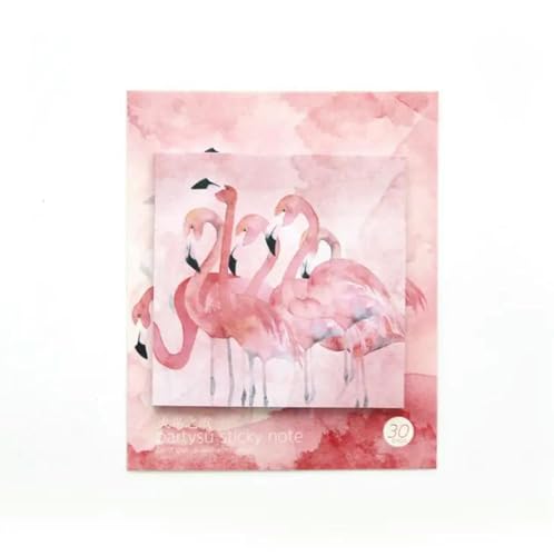 1 x Party-Lesezeichen mit Sakura-Flamingo-Landschaft, Haftnotizen, Notizpapier, kreativ für Kinder, Etikett, Lesezeichen von TVIVID