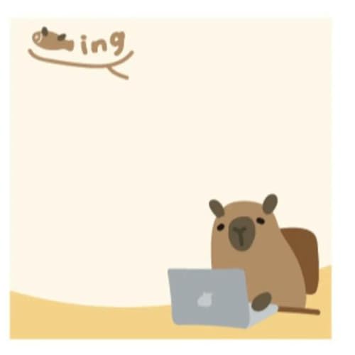 100 Blatt Capybara Capybara Notizblock Notizbücher Cartoon Posted Message Paper Kawaii Cute Sticky Notes Office von TVIVID