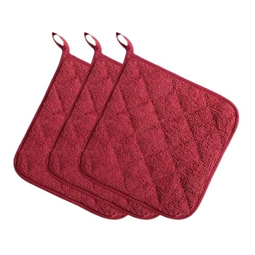 3 Stück 2-in-1 Topflappen, Ofenhandschuhe, Baumwollmatte, Kochen, Mikrowelle, Untersetzer, Backen, Grill, Topflappen, Handschuhe, Küchenwerkzeug, Zubehör von TVIVID