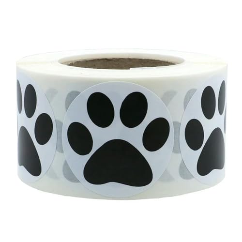500 runde Dankesaufkleber mit Hundepfotenabdruck, für Versand und Versandkarton, dekorative Geschenkaufkleber von TVIVID