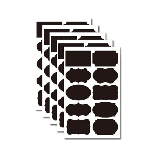 Bunte Kreidetafel-Etiketten mit runden rechteckigen herzförmigen Aufklebern, Gewürzgläser, Aufbewahrungsflasche, Box, Rückwandaufkleber von TVIVID