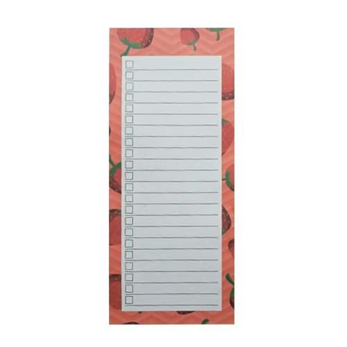 Magnetischer Notizblock, abnehmbarer klebriger Planer, Memo-Block für Kühlschrank, Obst, gedrucktes Muster, Planbuch, To-Do-Liste, Schreibwaren, 50 Blatt von TVIVID