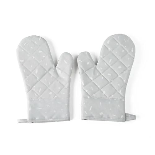 Mikrowellen-Handschuhe, rutschfest, Baumwolle, Grillhandschuhe, Backhandschuhe, hitzebeständig, Küchen-Topflappen, Silikon-Ofenhandschuhe, 2 Stück von TVIVID