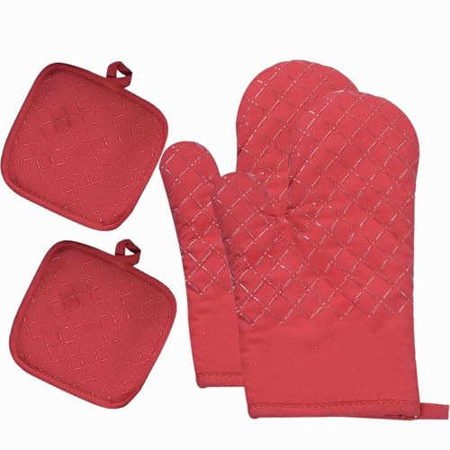 Ofenhandschuhe für die Küche, Backen, hitzebeständig, Mikrowellen-Handschuhe, rutschfeste Handschuhe für Unisex-Küche, Backutensilien, Backgeschirr von TVIVID