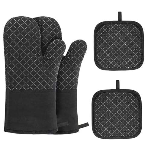 Ofenhandschuhe für die Küche, Backen, hitzebeständig, Mikrowellen-Handschuhe, rutschfeste Handschuhe für Unisex-Küche, Backutensilien, Backgeschirr von TVIVID