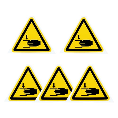 PVC-Warnschilder, Aufkleber, Logo, Sicherheitsetiketten, wasserabweisend, öldicht, Warnschild, Wandmaschine, 25/50/100 mm, 5 Stück von TVIVID