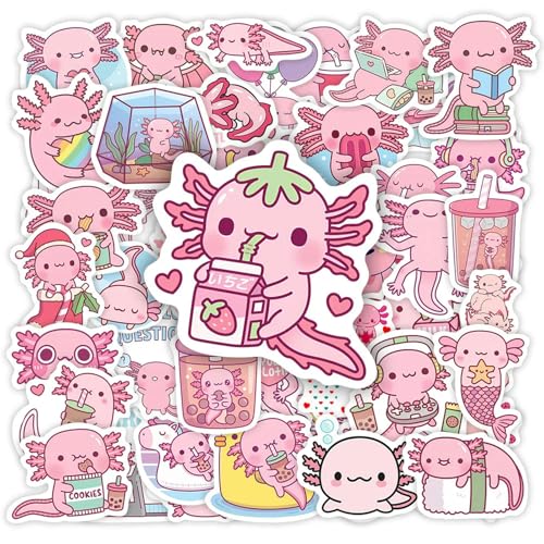 TVIVID Kawaii Cartoon Axolotl Aufkleber Niedliches Tier Graffiti Aufkleber für Handy Gepäck Laptop Scrapbook Wasserdicht von TVIVID