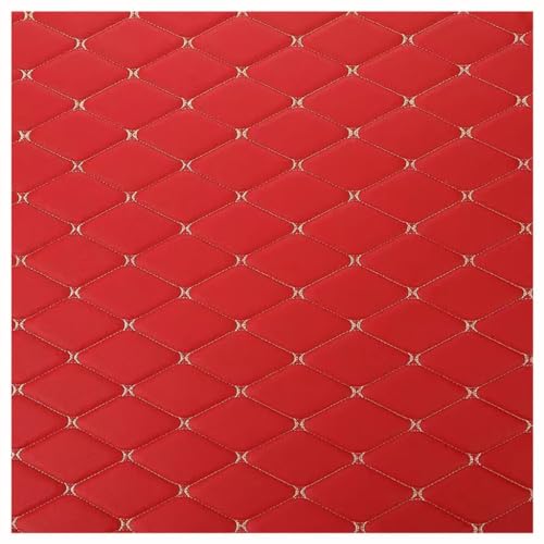 Kunstleder PVC Gesteppt Kaschiert Leder Kunstleder Polsterstoff Gesteppt Kaschiert Meterware Dekostoff Für Schrank Ledertasche Autositz Sofa Möbel (Size:1.6x1m/5.25x3.28ft)(Red,1.6X10m) von TVQJGTYL