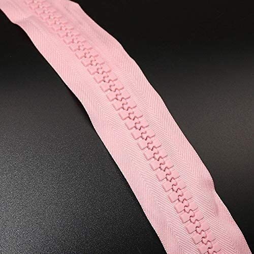 Nylon-Schlaufe-Zipfel für das Schneidern Heavy Duty Chunky Open Ended Zip Fasteners,Open Zipperopen-Ended Zip Fasteners,Zip Fasteners Coil Zippers Seam Rippers Sewing Tools(1m With 1pcs Pink) von TWALOTPEX