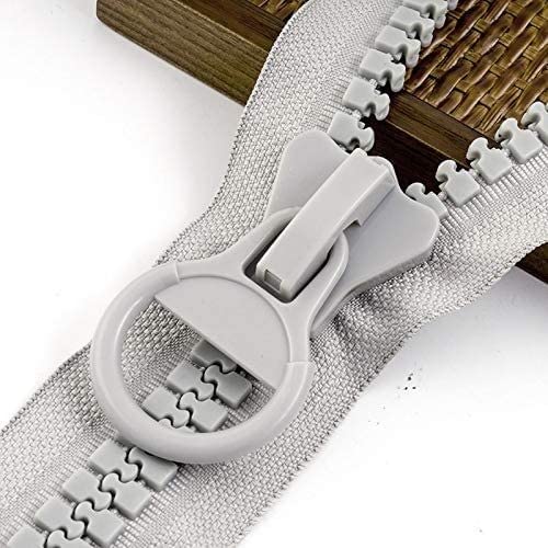 Nylon-Schlaufe-Zipfel für das Schneidern Heavy Duty Chunky Open Ended Zip Fasteners,Open Zipperopen-Ended Zip Fasteners,Zip Fasteners Coil Zippers Seam Rippers Sewing Tools(Plastic Pull White) von TWALOTPEX