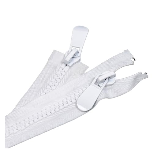 Nylon-Schlaufe-Zipfel für das Schneidern Heavy Duty Chunky Open Ended Zip Fasteners,Two Way Zippers Double Open End Large Zipper Two-Way for Jacket Tent Zippers Sewing Accessories(Ap551white,200CmNo15 von TWALOTPEX