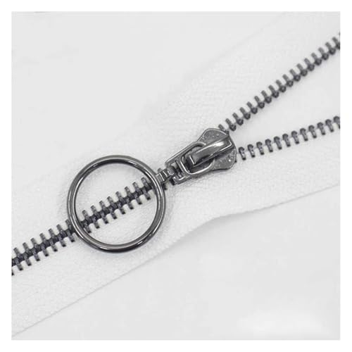 Nylon-Schlaufe-Zipfel für das Schneidern Invisible Zips,Open-Ended Zip,Closed End Zip Fasteners, 1Pcs #5 , Close-End Zippers for Sewing Zip Garment Accessories/White Gold Tooth/30Cm(White Black Tooth, von TWALOTPEX