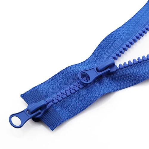 TWALOTPEX Nylon-Schlaufe-Zipfel für das Schneidern 3 Pcs Double Open Head Zipper Jacket Double Zipper Clothes Zipper Accessories Handmade DIY 296(Blue,80CM-5#) von TWALOTPEX