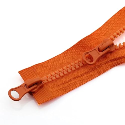 TWALOTPEX Nylon-Schlaufe-Zipfel für das Schneidern 3 Pcs Double Open Head Zipper Jacket Double Zipper Clothes Zipper Accessories Handmade DIY 296(Orange,80CM-5#) von TWALOTPEX